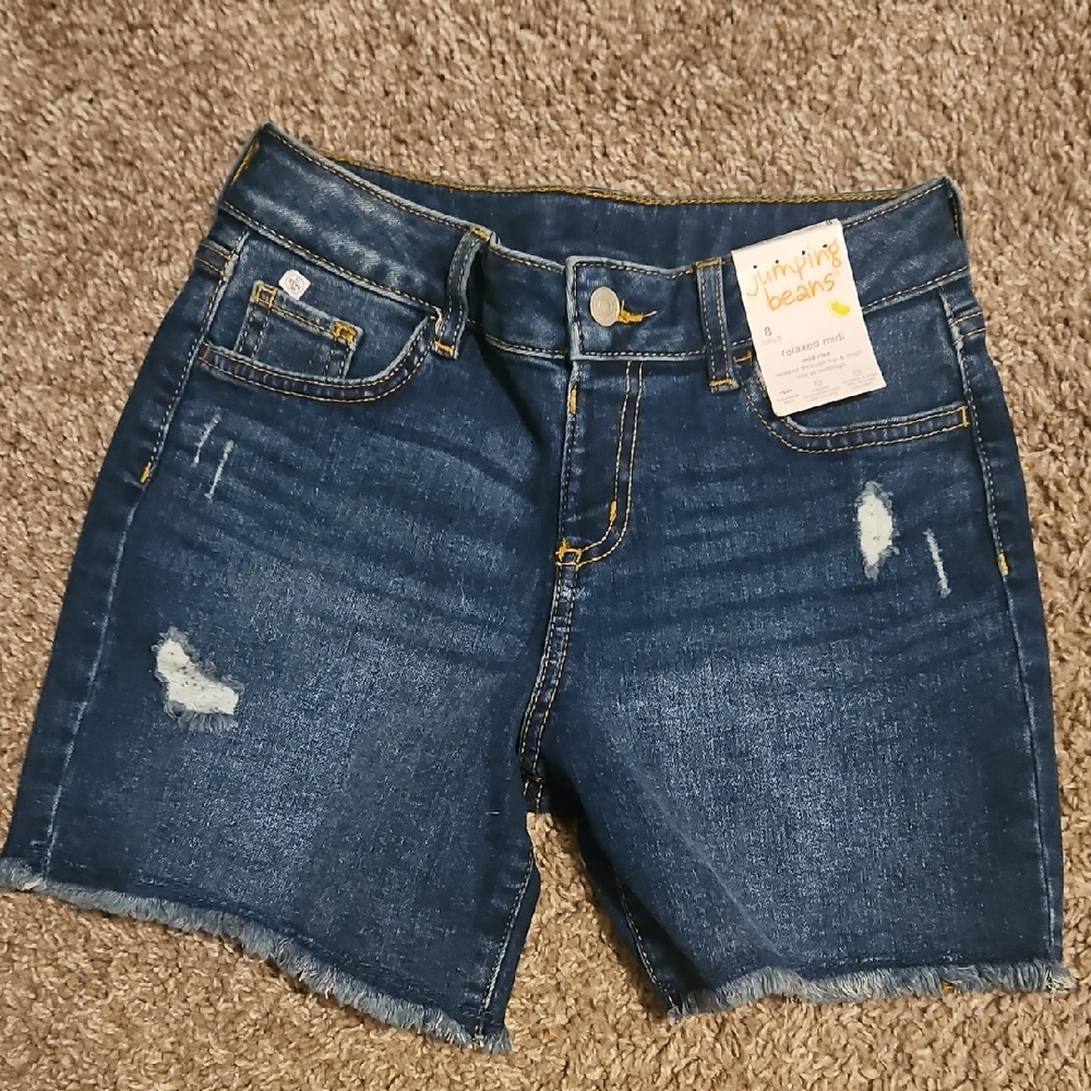 Jumping Beans Girl's Distressed Blue Jean Shorts